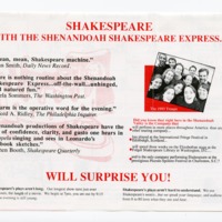 Program for the Shenandoah Shakespeare 1993 Season (inside)