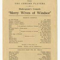 Merry Wives of Windsor Program 